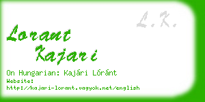 lorant kajari business card