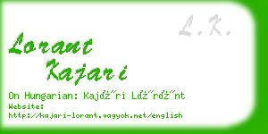 lorant kajari business card